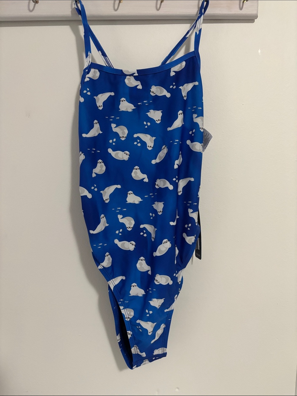 Jolyn Clothing Blue Seal Print One-Piece Swimsuit